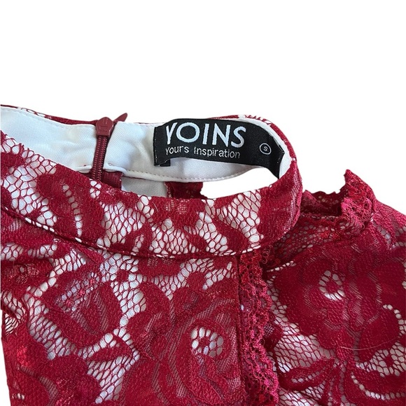 Yoins Elegant Red Lace Dress - Picture 4 of 4